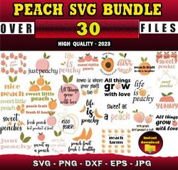 30 PEACH SVG BUNDLE - SVG, PNG, DXF, EPS, PDF Files For Print And Cricut