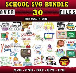30 SCHOOL SVG BUNDLE - SVG, PNG, DXF, EPS, PDF Files For Print And Cricut