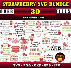 30 STRAWBERRY SVG BUNDLE - SVG, PNG, DXF, EPS, PDF Files For Print And Cricut