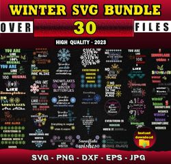 30 WINTER SVG BUNDLE - SVG, PNG, DXF, EPS, PDF Files For Print And Cricut