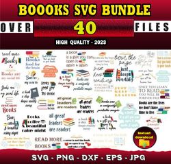 40 BOOKS SVG BUNDLE - SVG, PNG, DXF, EPS, PDF Files For Print And Cricut