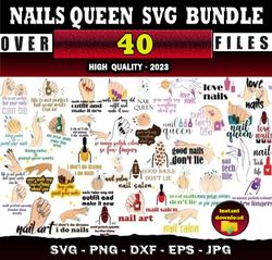 40 NAILS QUEEN SVG BUNDLE - SVG, PNG, DXF, EPS, PDF Files For Print And Cricut