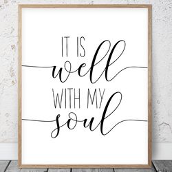 It Is Well With My Soul, Nursery Bible Verses For Girl, Printable Wall Art, Scripture Prints, Christian Gifts, Kid Room