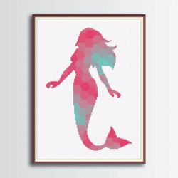 Mermaid Cross Stitch Pattern, Sea Cross Stitch, Digital PDF