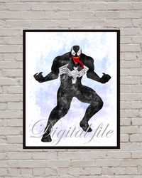 Venom Marvel Superhero Art Print Digital Files decor nursery room watercolor