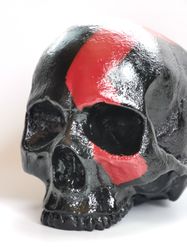 Black Kratos skull from God of War, game character, Ghost of Sparta, Tabletop Decor, gifts for gamers men, gamer room