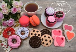 Felt Sweets Set for pretend play PDF Pattern, Play food Kids gift