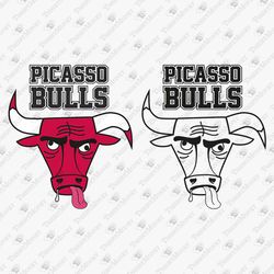 Picasso Bulls Parody Basketball Mashup Graphic Design File
