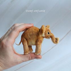 Elephant. Miniature figurine. Realistic crocheted mini toy. Great gift