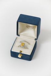 Ring Box Grand Genuine Suede Monogrammed CLASSIC Velvet Ring Box Vintage Handmade Antique Engagement Wedding Proposal