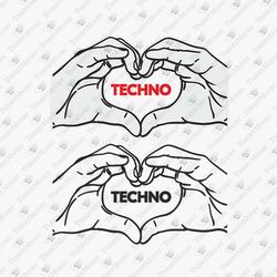 I Love Techno House Music Lover Heart Vinyl Cut File Graphic