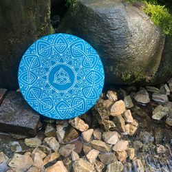 Celtic Shamrock mandala Triquetra symbol painting Meditation ethnic wall art