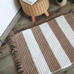 Crochet rug custom size Crochet handmade rug Interior crochet rug
