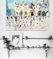 Original watercolor painting of Italy, 11 by 14 inches.