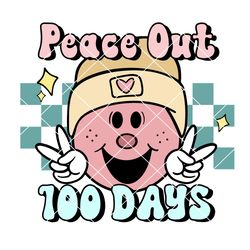 Peace out 100 days of school Svg, 100 days of school Svg, School Svg