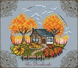 Autumn in the Garden Cross Stitch Pattern PDF