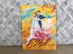 Oil painting "Dance of a couple of lovers" Original art