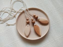 Handmade nursing necklace for Mom, Wooden Breastfeeding Necklace Boho, Juniper wood pendant necklace Rustic,