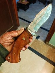 Hand Forged Handmade Damascus Hunting knife Skinning knife Bushcraft knife Camping knife Birthday Gift
