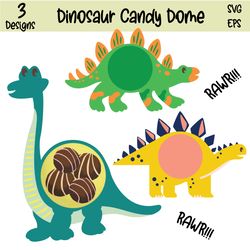 dinosaur candy dome svg | dinosaur candy holder bundle