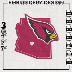 Cardinals NFL Logo Embroidery Designs, Arizona Cardinals Football Embroidery files, NFL Teams, Machine embroidery design