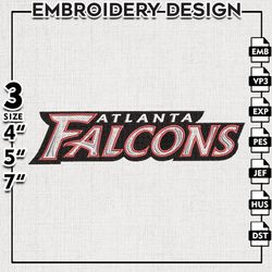 Falcons NFL Logo Embroidery Designs, Atlanta Falcons Football Embroidery files, NFL Teams, Machine embroidery designs