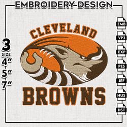 cleveland browns nfl logo embroidery designs, cleveland football embroidery files, nfl teams, machine embroidery designs
