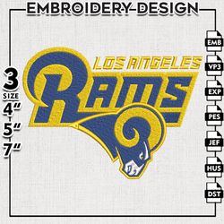 Los Angeles Rams NFL Logo Embroidery Design, Rams Football Embroidery files, Rams NFL Teams, Machine embroidery designs