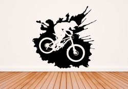 Mountain Bike Sticker, An Extreme Sport, Wall Sticker Vinyl Decal Mural Art Decor