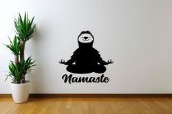 Sloth Sticker, Sloth Animal, Namaste, Wall Sticker Vinyl Decal Mural Art Decor