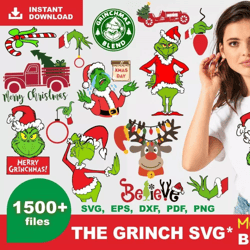 The Grinch Clipart Bundle, Grinch SVG Files Grinch SVG Cut Files, Grinch PNG, Grinch Cricut Files, Grinch Layered Images