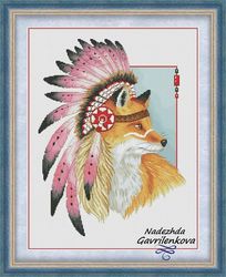 Amerindian Falcon. Cross Stitch Pattern. Cross Stitch Design. Digital. PDF. Saga.