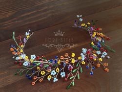 Rainbow wreath,Rainbow diadem,Baby headpiece,head wreath,Rainbow accessories, Flowers headpiece,Pride wedding,Lgbt bride