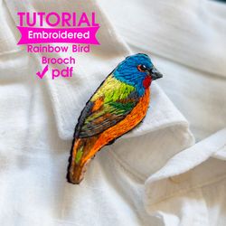 Bird Badge Pin Embroidery Tutorial PDF DIY