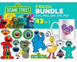 Sesame Street Charactes SVG Cut Files Sesame Street Layered SVG, Elmo SVG, Cookie Monster SVG, Cricut Files, PNG Files