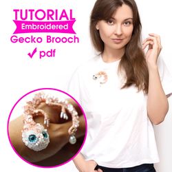Creation Tutorial Gecko Brooch Pin PDF DIY