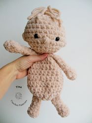 CROCHET PATTERN Kewpie Doll Snuggler Toy Crochet Baby Plush Doll Toy Kewpie Newborn Photo Prop Gift