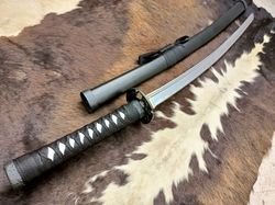 Handmade Katana Sword Real Damascus Steel Hammer Texture Full Tang Samurai Sword Japanese Training Katana Fighting Maste