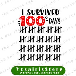 I Survived 100 Days svg, Boy 100 Days of School SVG, 100th Day of School svg, 100 Days svg, Funny Boy Shirt Design
