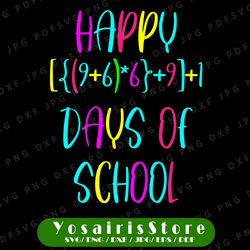 Happy 100 Days Of School SVG, Math Formula 100 Days Of School Png, Math Teacher , School Shirt for Kids