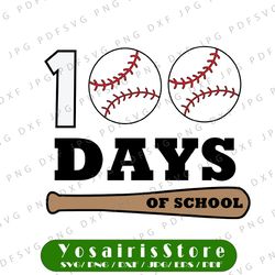 100 Days of School SVG, 100 Days SVG, 100 Days Boy SVG, 100 Days Baseball Svg, 100th Day of School Svg, Silhouette