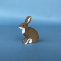 Wooden hare figurine - Wooden animals - Woodland animals - Gift for kids