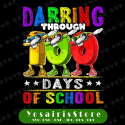 Dabbing Through 100 Days of School PNG, 100th Day School Kids Png, 100th Day For Teachers Kids, 100 Days PNG Sublimation
