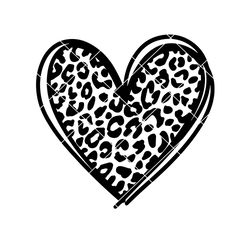 Leopard Print Heart Svg, Heart Svg, Valentine Svg, Love Svg Instant Download