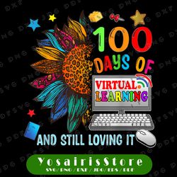 100 Days of School Png, Teacher Virtual Learning Still Loving It Png, Teacher PNG, Teacher Png, 100th Day of School