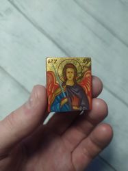Archangel Uriel | Travel size icon | Hand painted icon | Jewelry icon | Orthodox icon for travellers | Christian saints