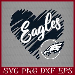 Philadelphia Eagles Heart Football Team Svg, Philadelphia Eagles Heart Svg, NFL Teams svg, NFL Heart, NFL Svg, Png, Dxf