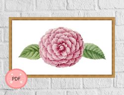 Pink Peony Cross Stitch Pattern ,Flower X Stitch Pattern, Pdf, Instant Download , Floral Pattern