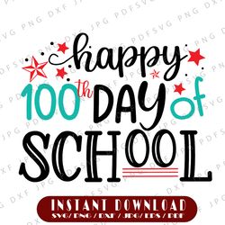 School svg, happy 100th day of school, school cut file, 100 days of school, socuteappliques, school clipart