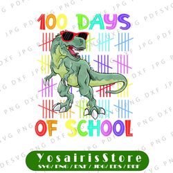 T-Rex Dinosaur Funny 100 Days of School Png, Boy 100 Days of School Png, Dino, 100th Day of School Png, T-Rex Dinosaur